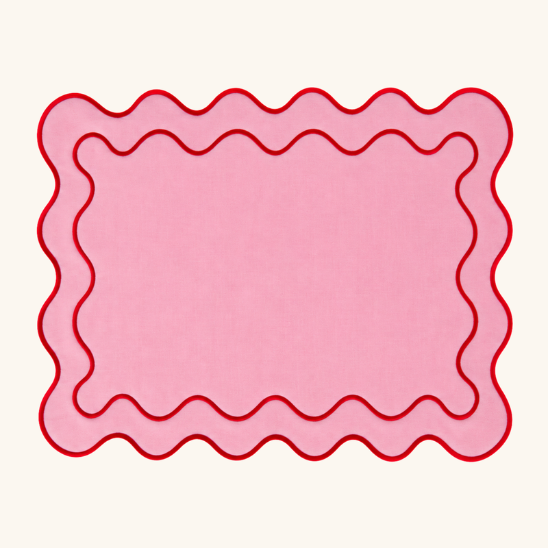 Raspberry Spritz Wavy Placemats: Set of 4