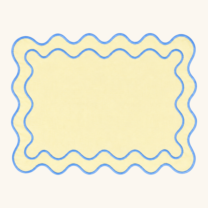 Limoncello Blue Wavy Placemats: Set of 4