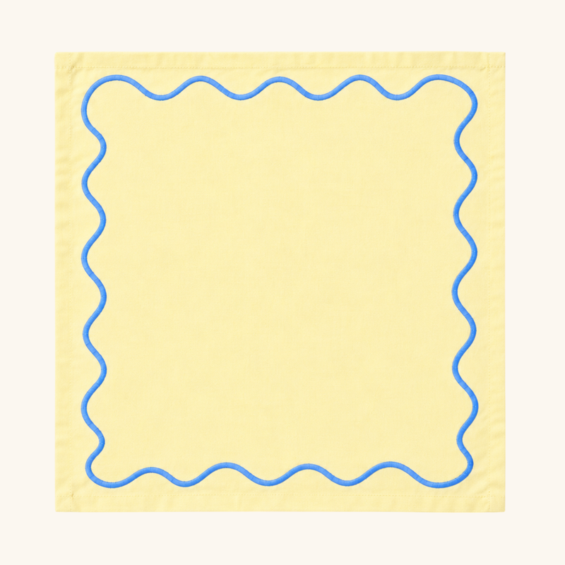 Limoncello Blue Wavy Napkins: Set of 4