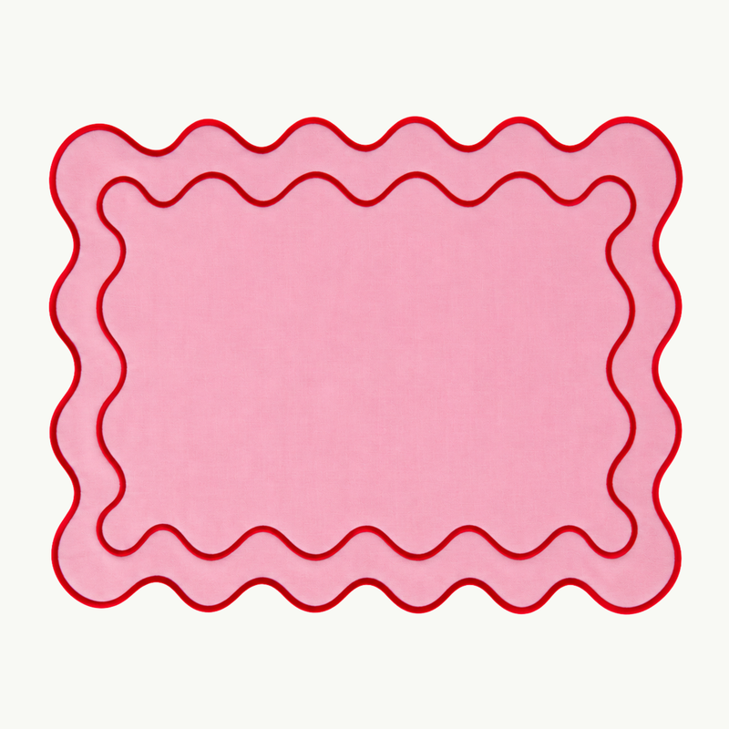 Raspberry Spritz Wavy Placemats: Set of 4