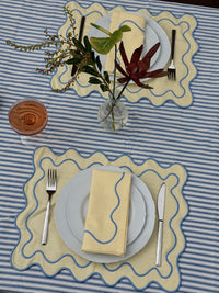 Limoncello Blue Wavy Napkins: Set of 4