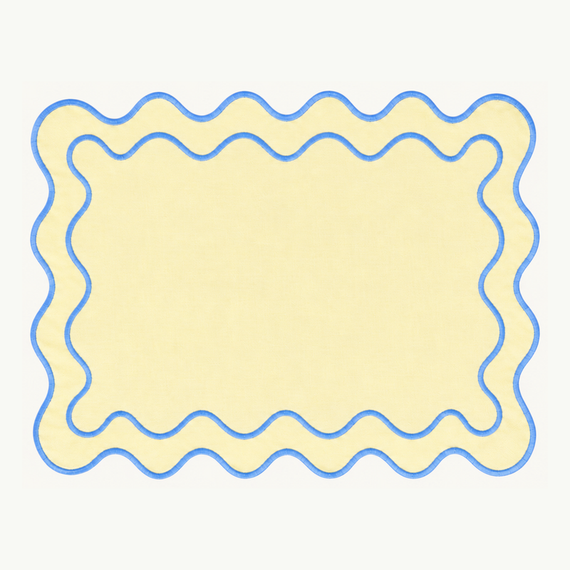 Limoncello Blue Wavy Placemats: Set of 4